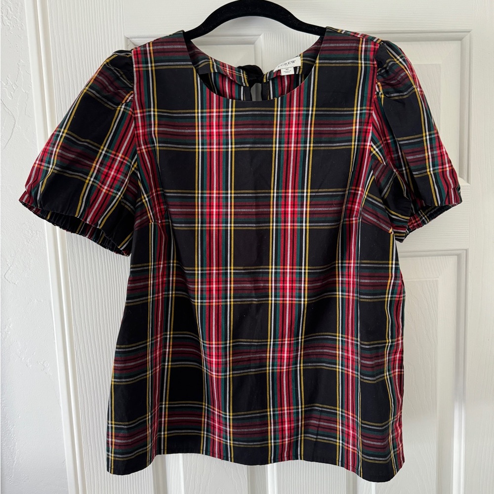 J Crew holiday blouse